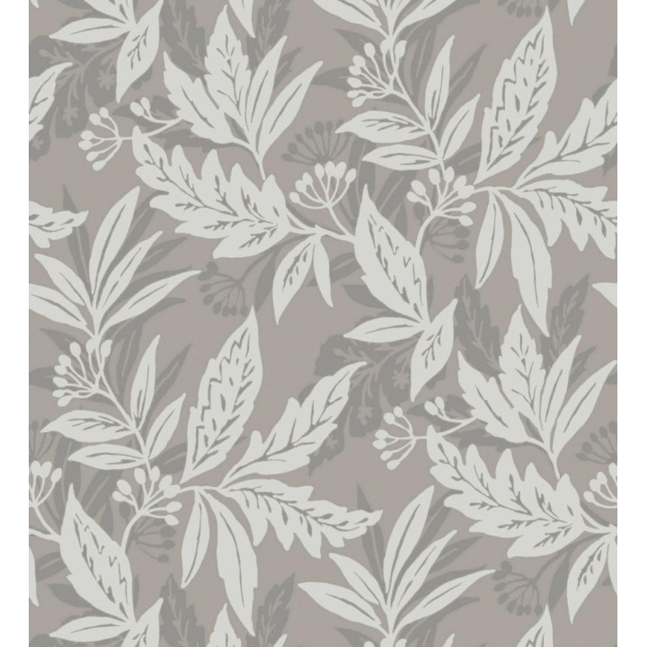 Papel pintado artesanal de hojas estampadas con pintura - Claridge Opaline 683859