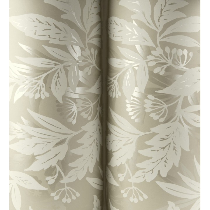 Papel pintado artesanal de hojas estampadas con pintura - Claridge Opaline 683860