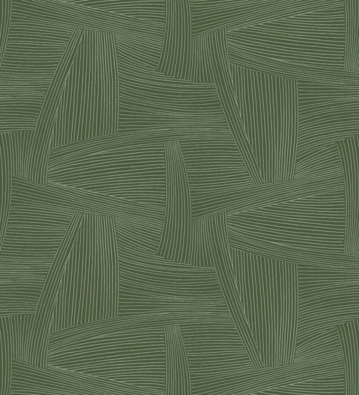 Papel pintado de líneas abstractas fondo verde - Miller Interweave 683863