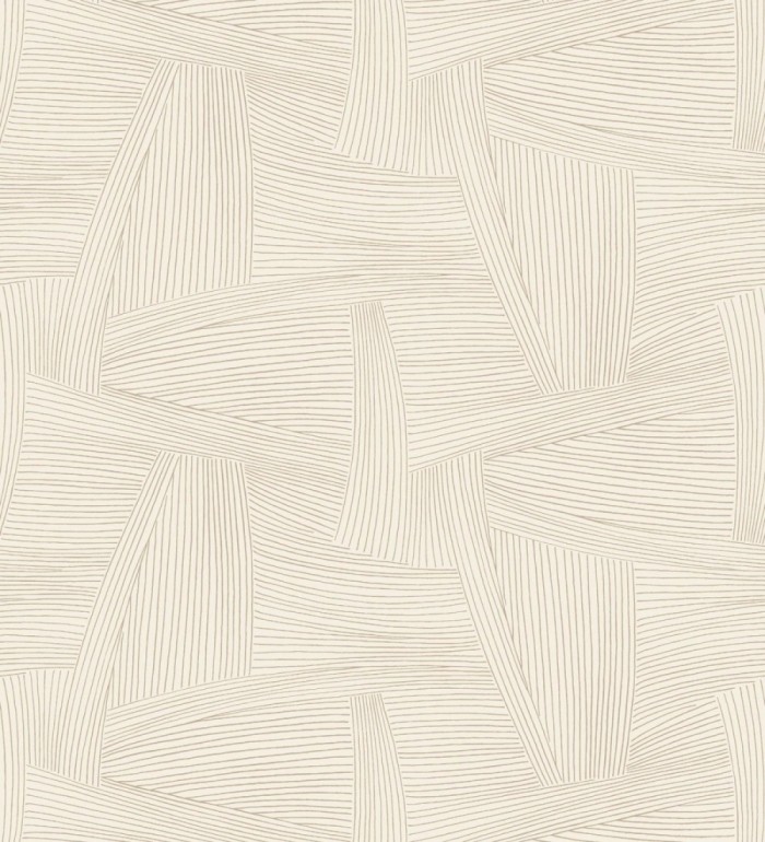 Papel pintado de líneas abstractas fondo beige - Miller Interweave 683864
