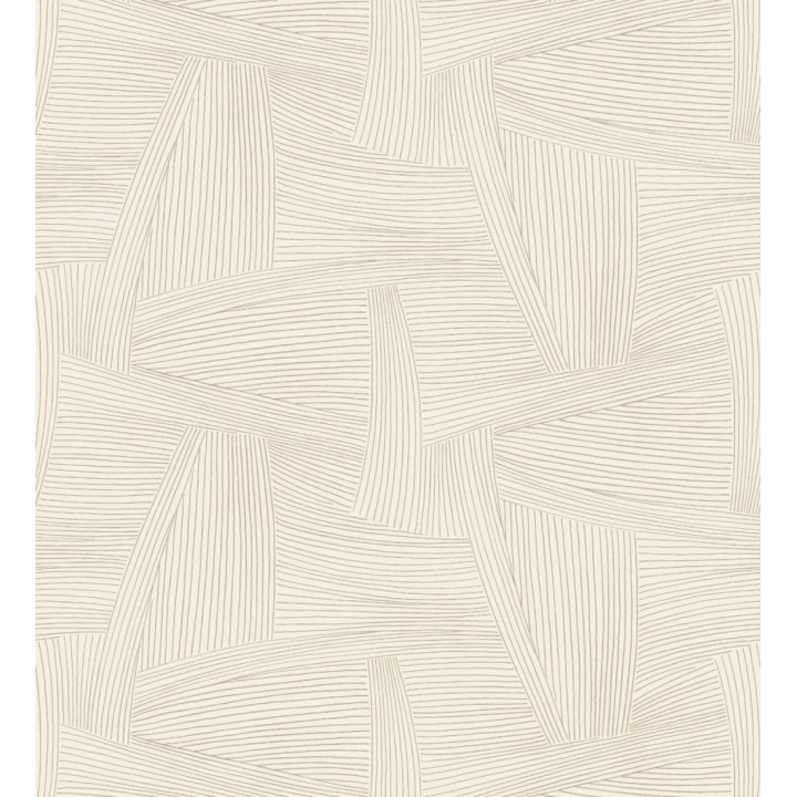 Papel pintado de líneas abstractas fondo beige - Miller Interweave 683864