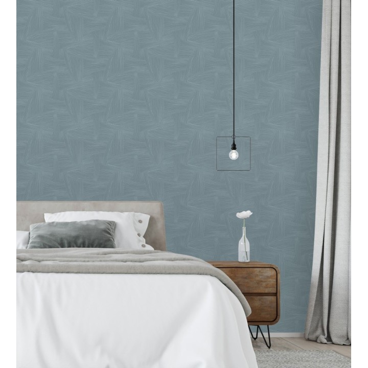 Papel pintado de líneas abstractas fondo azul - Miller Interweave 683865