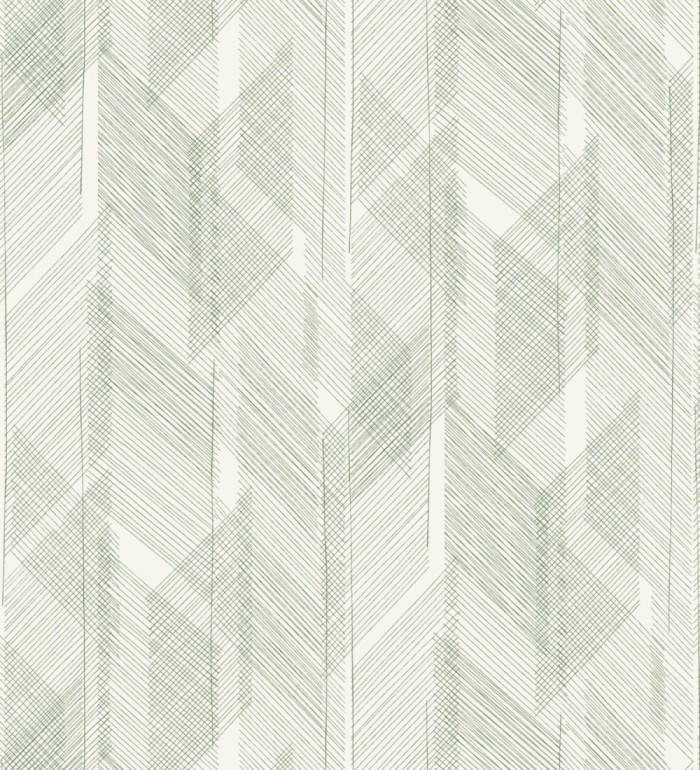 Papel pintado de trazado etéreo con líneas finas en verde - Nexus Interlaced 683866