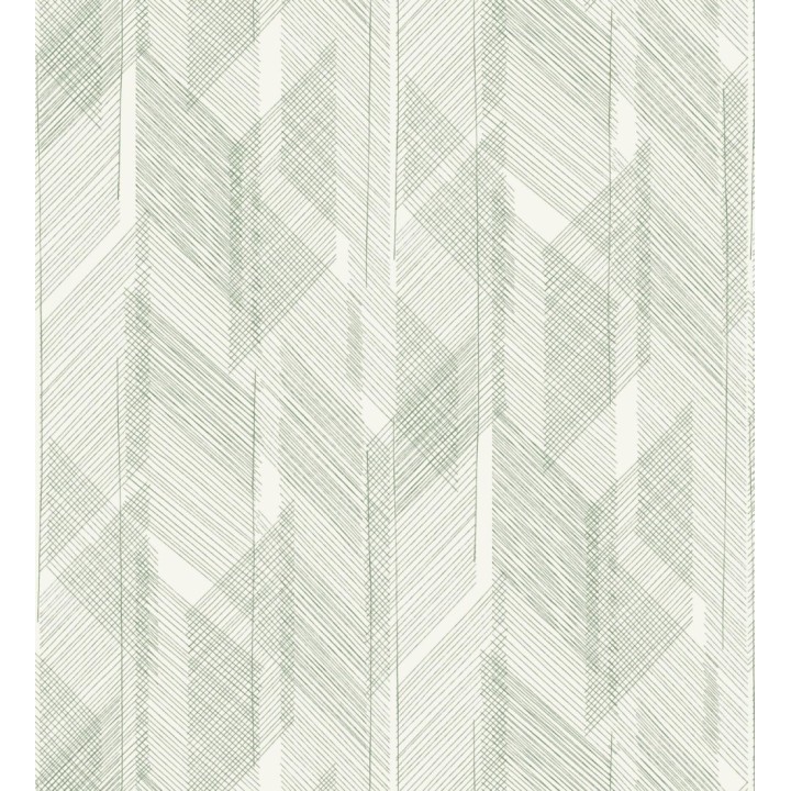 Papel pintado de trazado etéreo con líneas finas en verde - Nexus Interlaced 683866