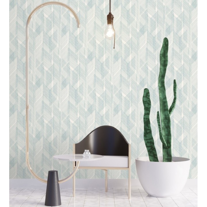 Papel pintado de trazado etéreo con líneas finas en azul - Nexus Interlaced 683868