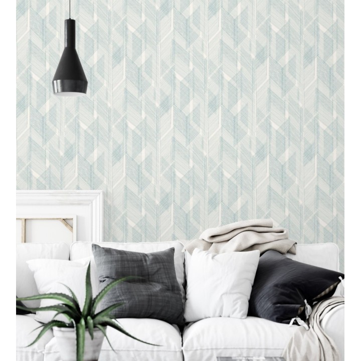 Papel pintado de trazado etéreo con líneas finas en azul - Nexus Interlaced 683868