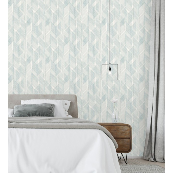 Papel pintado de trazado etéreo con líneas finas en azul - Nexus Interlaced 683868