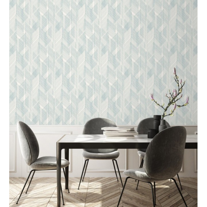 Papel pintado de trazado etéreo con líneas finas en azul - Nexus Interlaced 683868