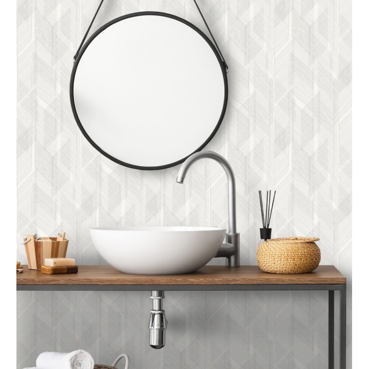 Papel pintado de trazado etéreo con líneas finas en gris - Nexus Interlaced 683869