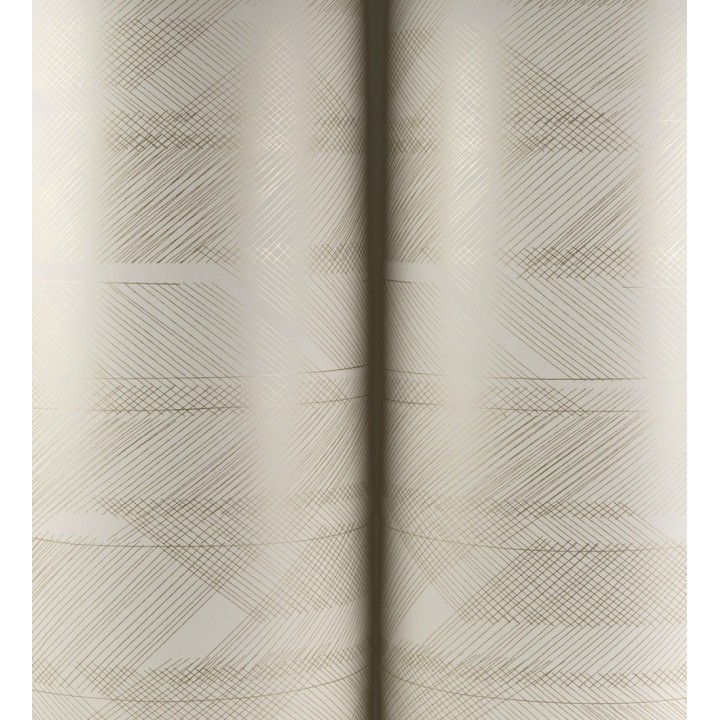 Papel pintado de trazado etéreo con líneas finas en ocre - Nexus Interlaced 683870