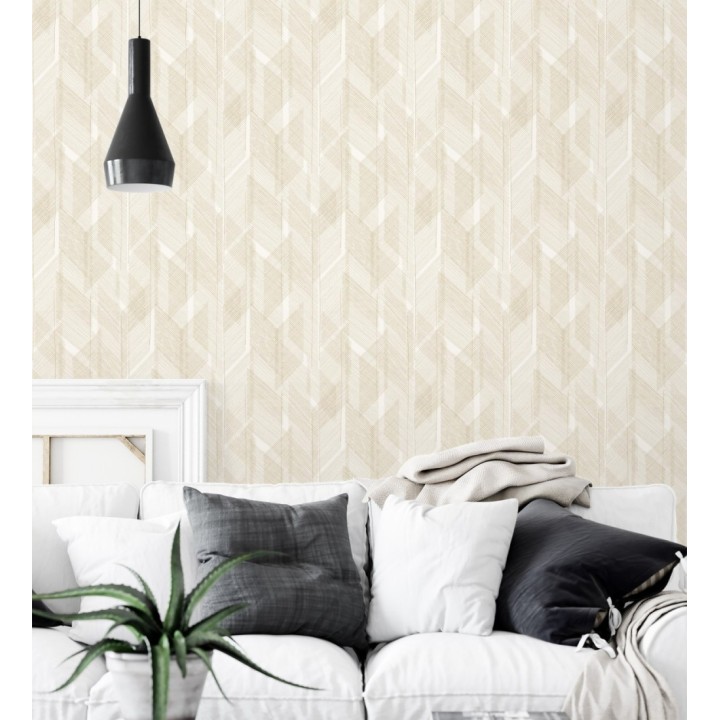 Papel pintado de trazado etéreo con líneas finas en ocre - Nexus Interlaced 683870