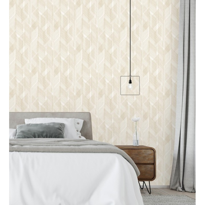 Papel pintado de trazado etéreo con líneas finas en ocre - Nexus Interlaced 683870