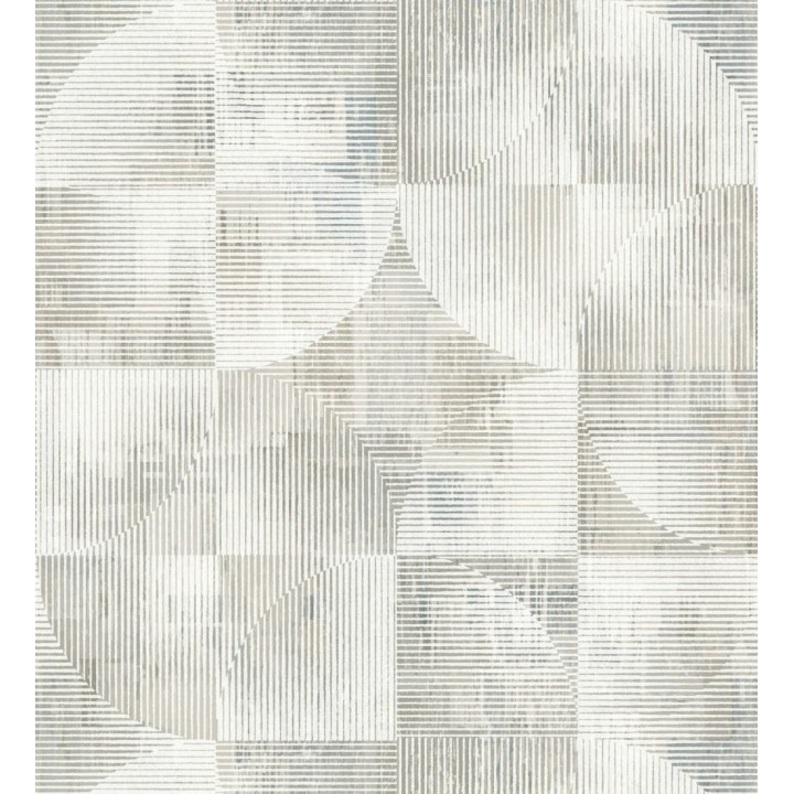 Papel pintado geométrico retro con tonos desgastados en beige y gris - Harlem Rhythmic 683873