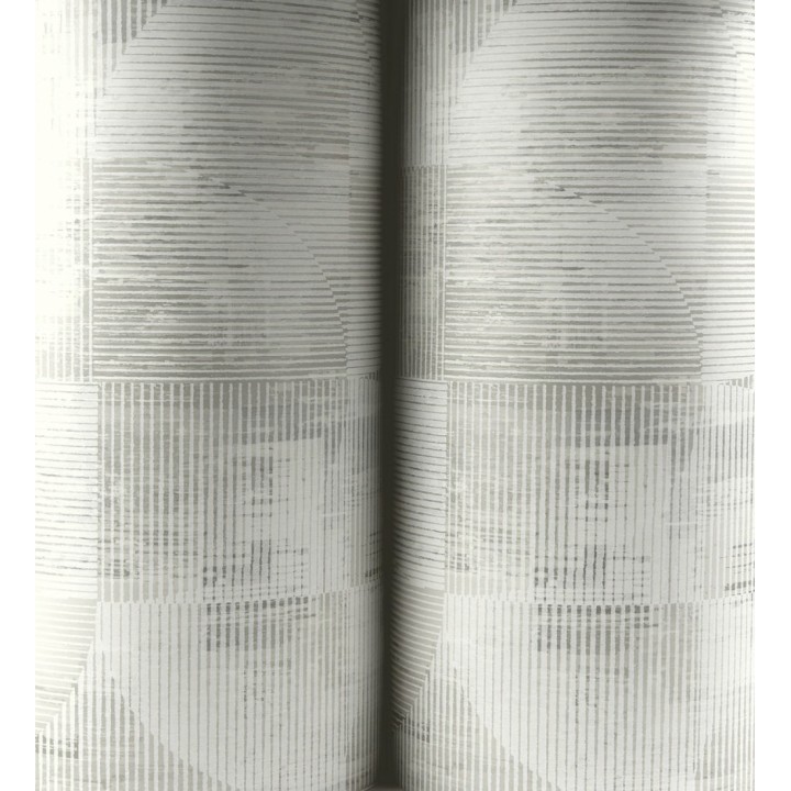 Papel pintado geométrico retro con tonos desgastados en beige y gris - Harlem Rhythmic 683873