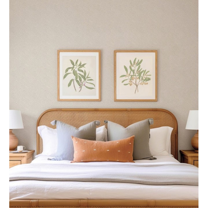 Papel pintado de ondas en micropuntillismo artístico fondo beige - Harlem Stipple 683875