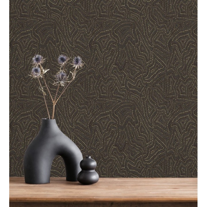 Papel pintado de ondas en micropuntillismo artístico fondo negro - Harlem Stipple 683877