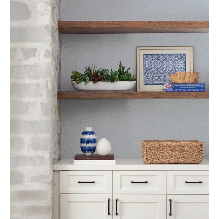 Papel pintado de ondas en micropuntillismo artístico fondo azul grisáceo - Harlem Stipple 683879