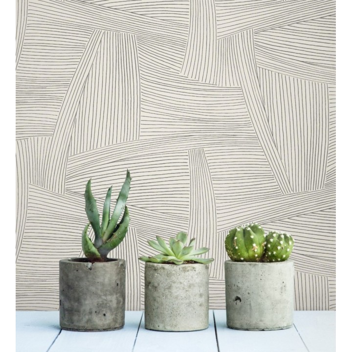 Papel pintado de líneas abstractas fondo blanco - Miller Interweave 683884