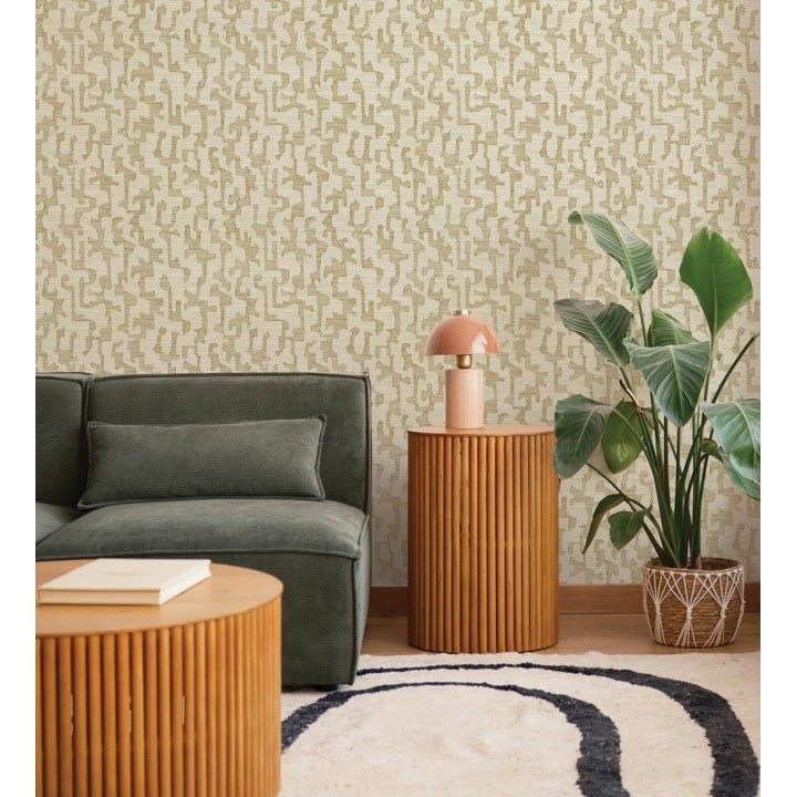 Papel pintado abstracto estilo étnico moderno tonos ocres - Ritz Camo 683885