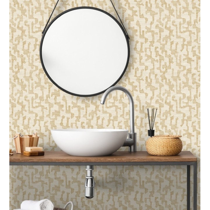 Papel pintado abstracto estilo étnico moderno tonos ocres - Ritz Camo 683885