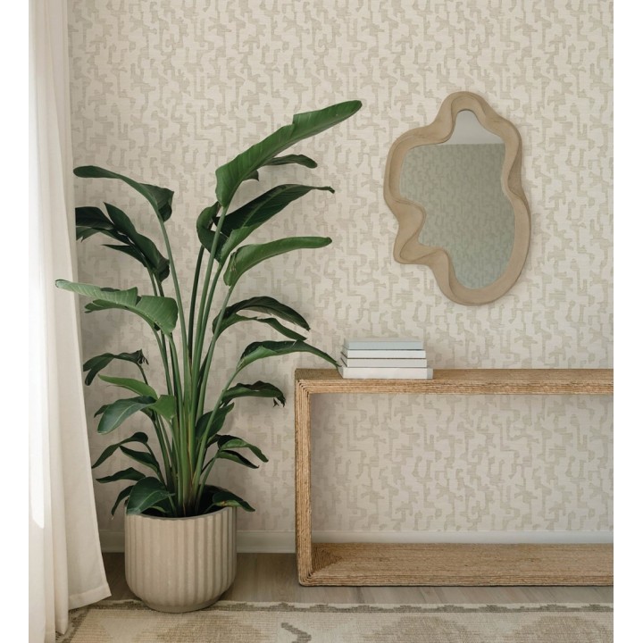 Papel pintado abstracto estilo étnico moderno tonos beige - Ritz Camo 683888