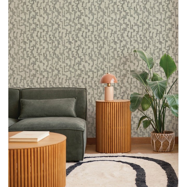 Papel pintado abstracto estilo étnico moderno tonos marrones  - Ritz Camo 683889