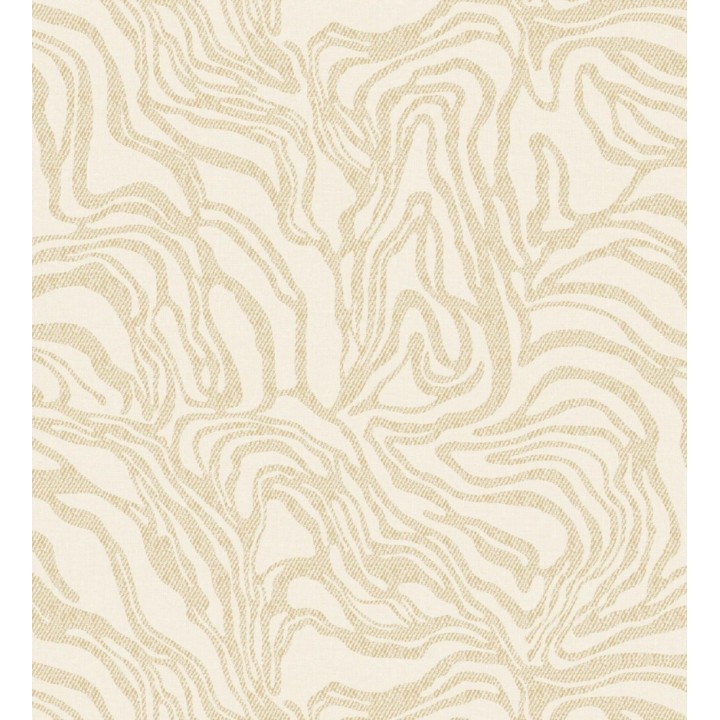 Papel pintado abstracto de ondas orgánicas color dorado yarena - Caspian Waves 683890