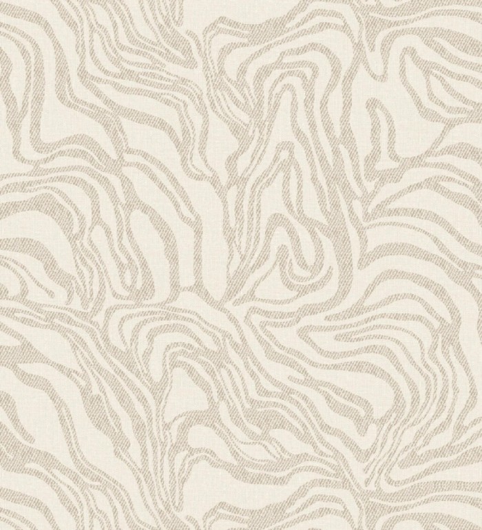 Papel pintado abstracto de ondas orgánicas color nácar y beige - Caspian Waves 683891