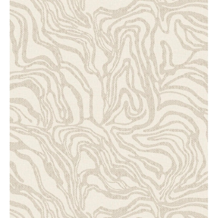 Papel pintado abstracto de ondas orgánicas color nácar y beige - Caspian Waves 683891