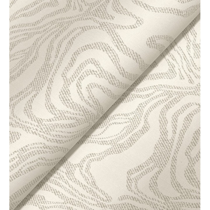 Papel pintado abstracto de ondas orgánicas color nácar y beige - Caspian Waves 683891