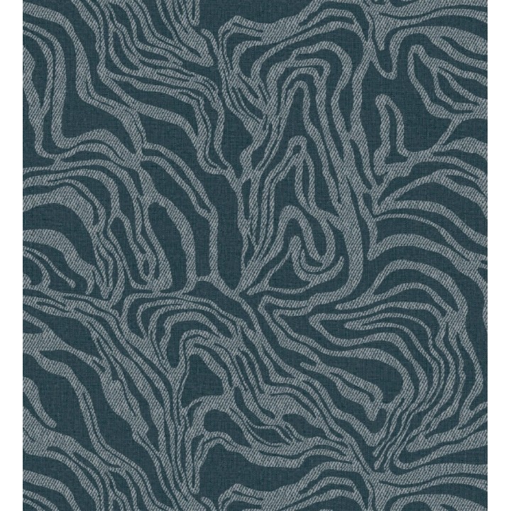 Papel pintado abstracto de ondas orgánicas color nácar plata y azul - Caspian Waves 683892