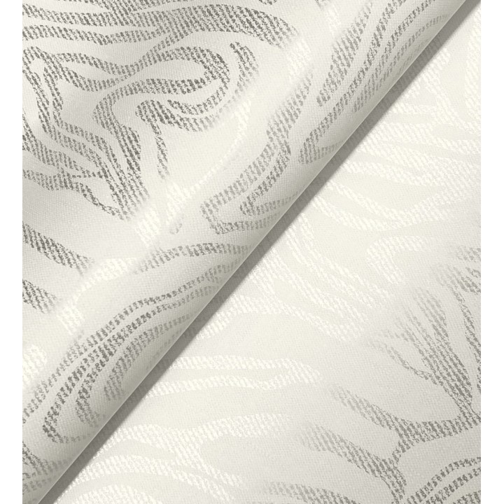 Papel pintado abstracto de ondas orgánicas color nácar gris y blanco roto - Caspian Waves 683893