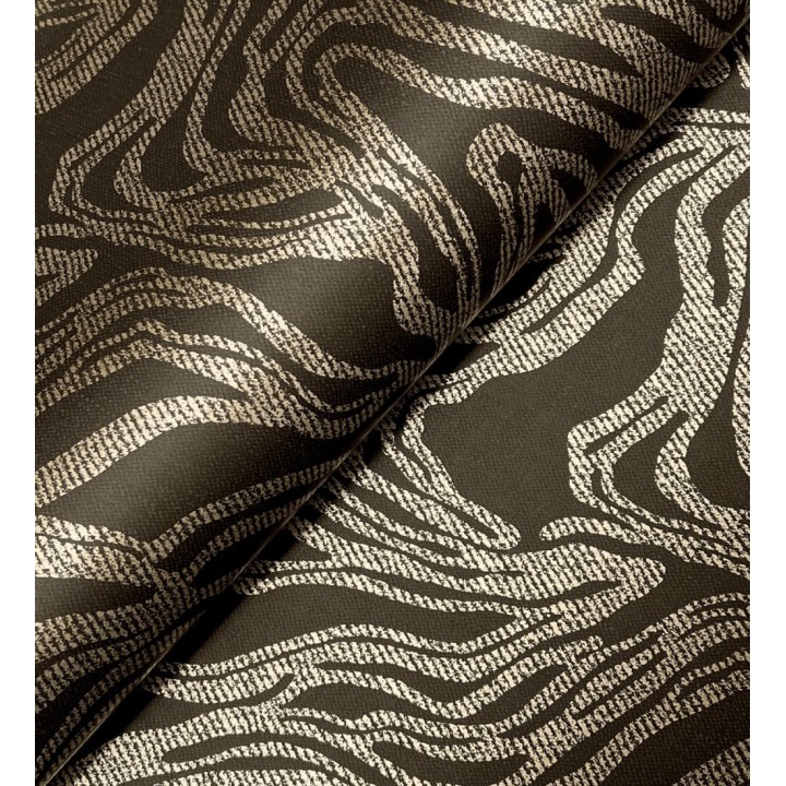 Papel pintado abstracto de ondas orgánicas color dorado y negro - Caspian Waves 683894