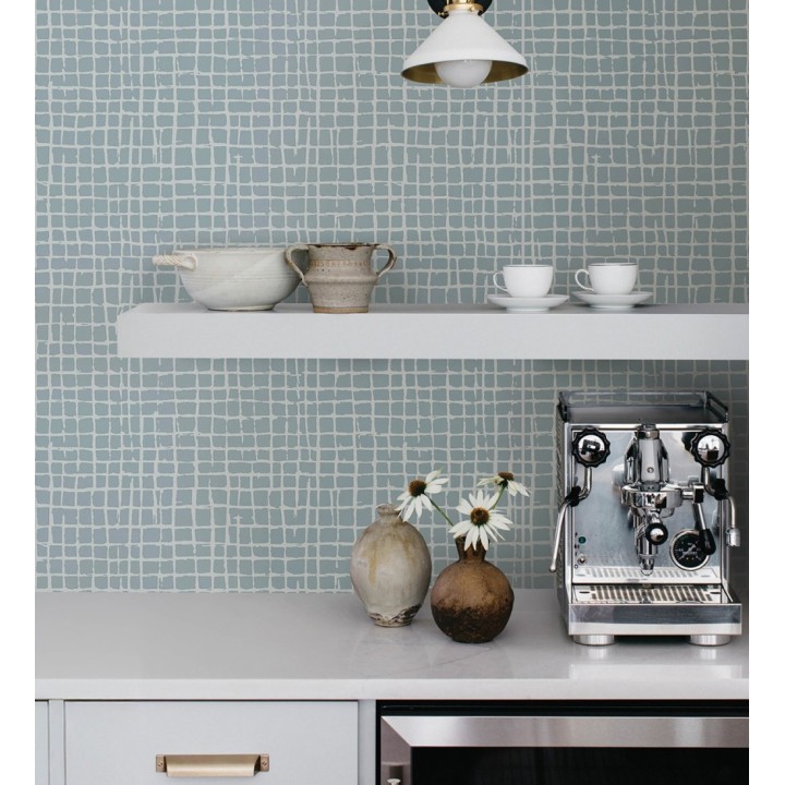 Papel pintado de mosaicos abstractos estilo artístico tonos azules - Dax Turbi 683900