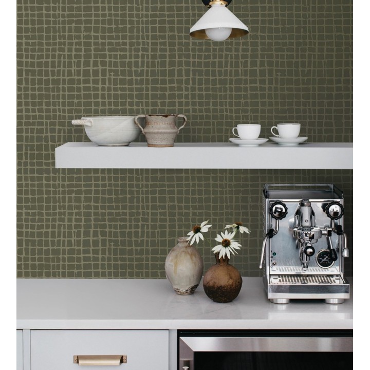 Papel pintado de mosaicos abstractos estilo artístico tonos verdes - Dax Turbi 683903