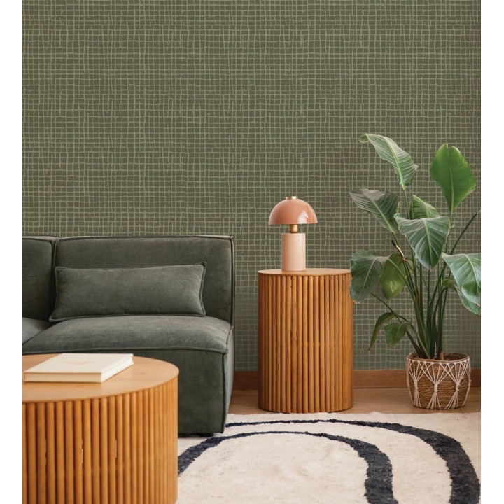 Papel pintado de mosaicos abstractos estilo artístico tonos verdes - Dax Turbi 683903