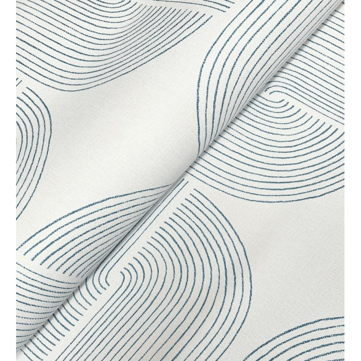 Papel pintado moderno de curvas minimalistas color azul - Arvid Arch 683908