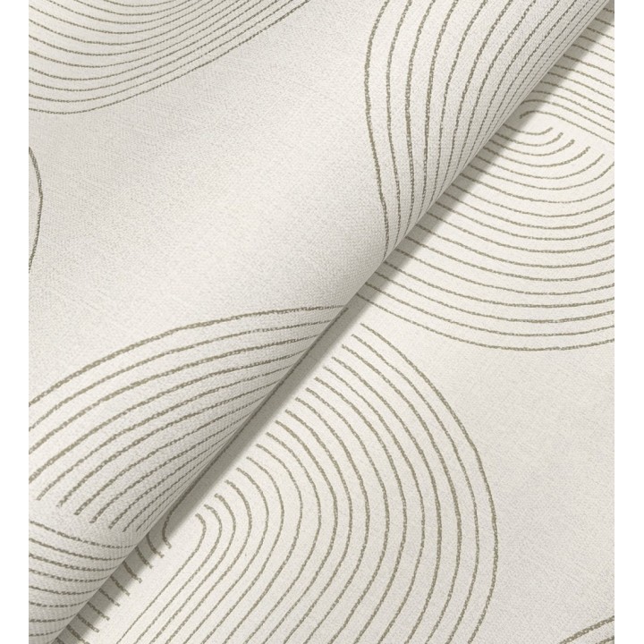 Papel pintado moderno de curvas minimalistas color beige - Arvid Arch 683909