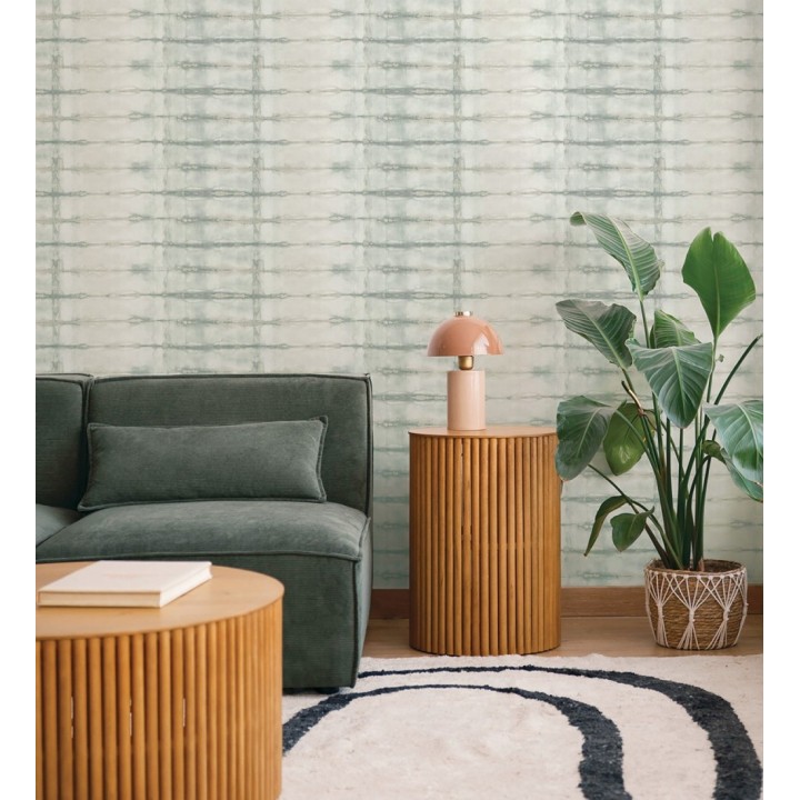 Papel pintado estilo shibori tonos verdes - Sora Shibori 683913