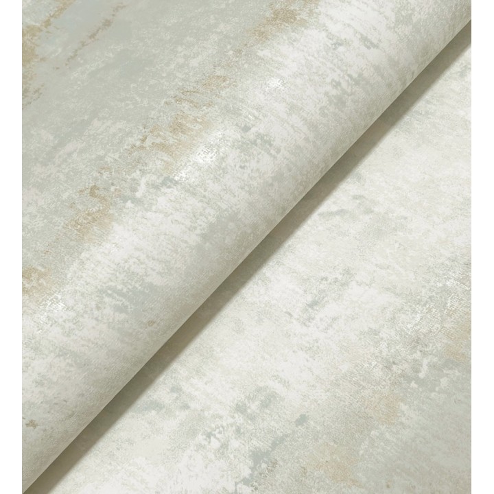 Papel pintado efecto cemento pátina artesanal tonos verde claro y arena - Nolan Strata 683917