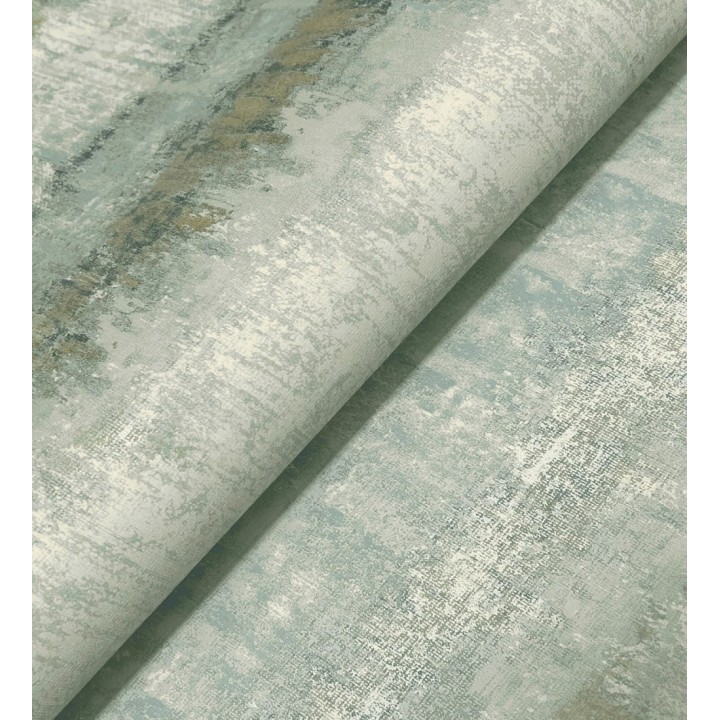 Papel pintado efecto cemento pátina artesanal tonos verde agua - Nolan Strata 683918