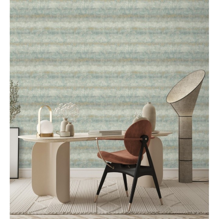 Papel pintado efecto cemento pátina artesanal tonos verde agua - Nolan Strata 683918