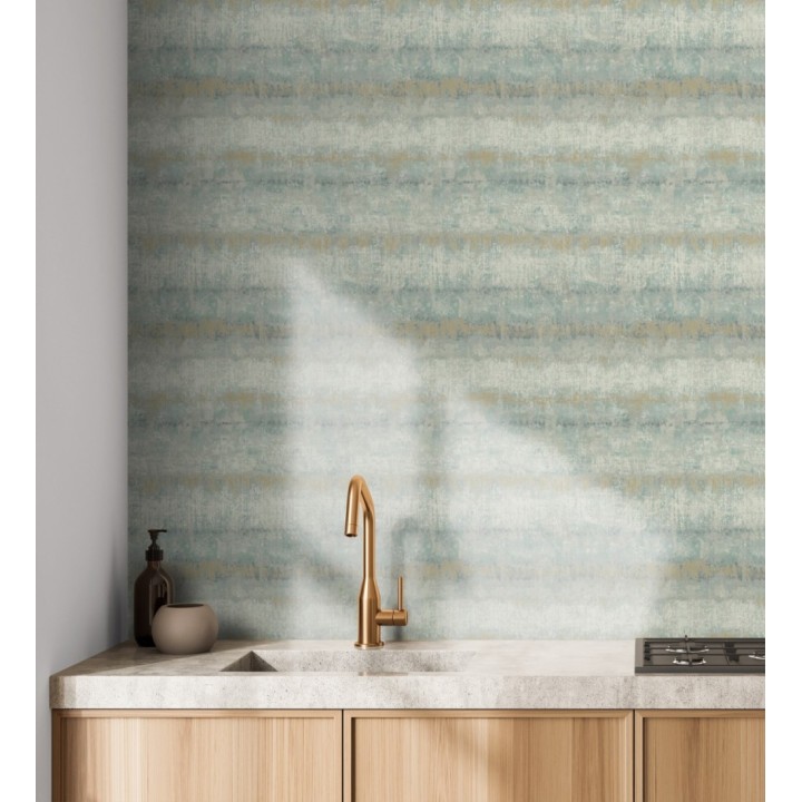 Papel pintado efecto cemento pátina artesanal tonos verde agua - Nolan Strata 683918