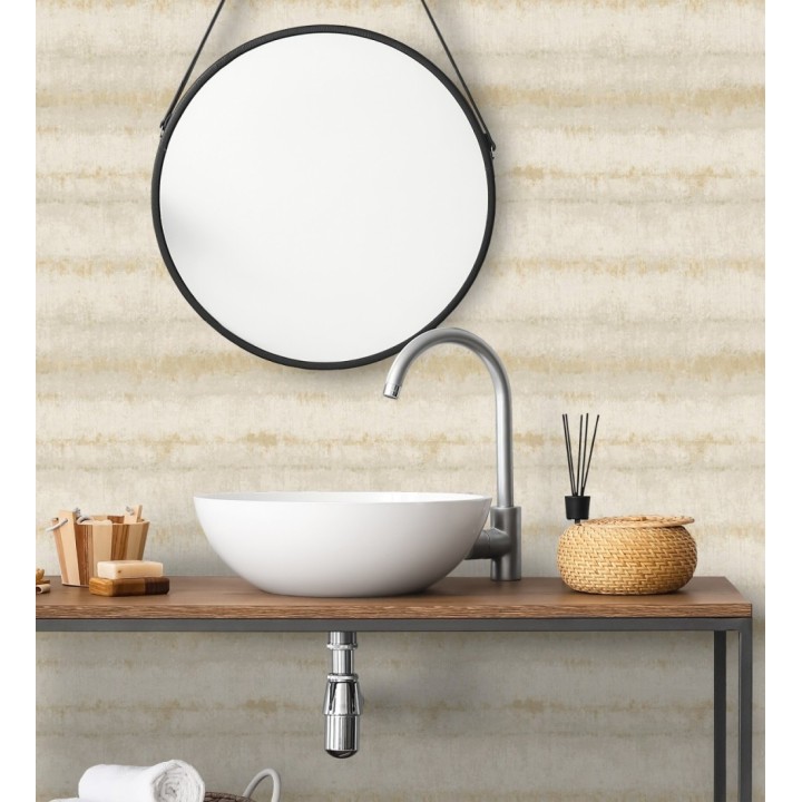 Papel pintado efecto cemento pátina artesanal tonos ocre y arena - Nolan Strata 683919