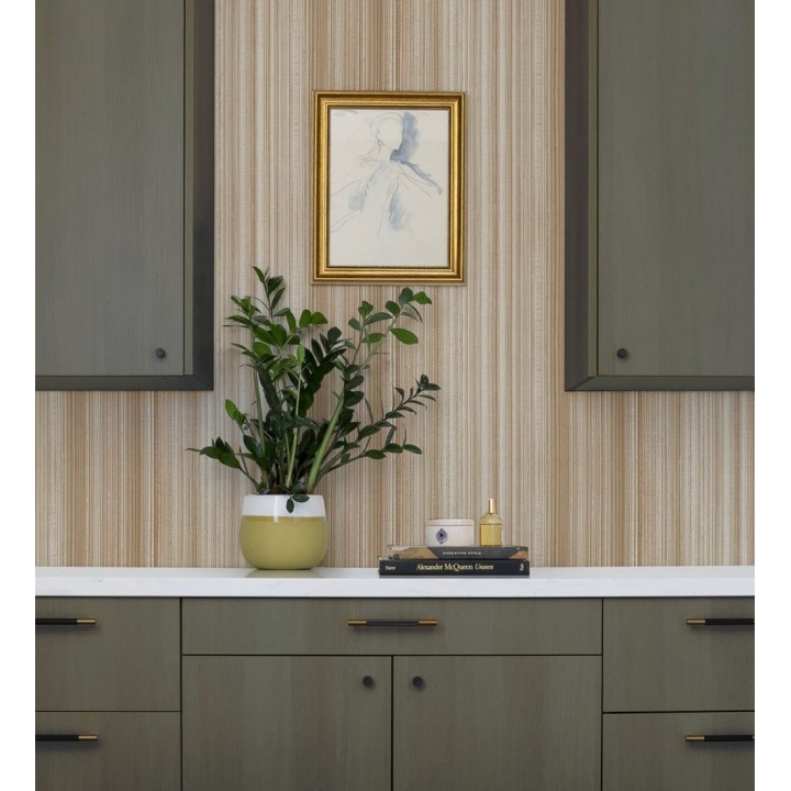 Papel pintado efecto lino rayas naturales tonos tierra - Amper Ribbed 683930