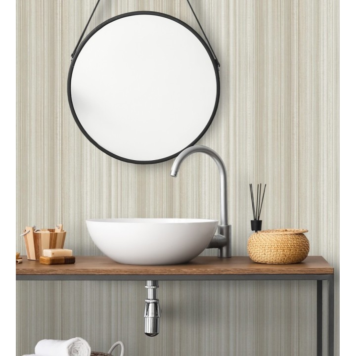 Papel pintado efecto lino rayas naturales tonos neutros - Amper Ribbed 683932