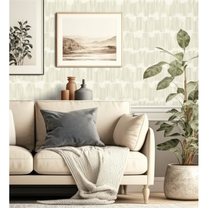 Papel pintado esencia de telar marfil noble estilo wabi sabi - Kira Ikat 683938