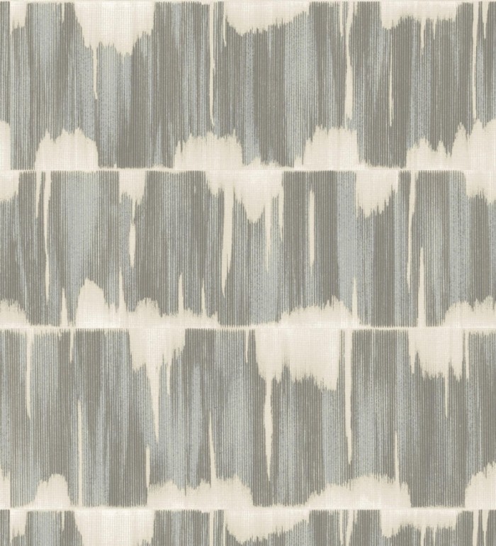 Papel pintado esencia de telar gris visón estilo wabi sabi - Kira Ikat 683939