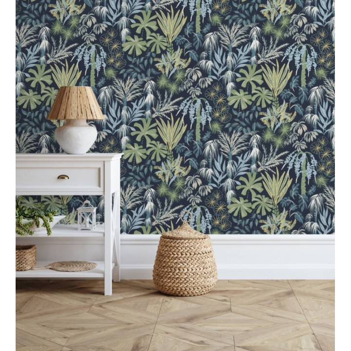 Papel pintado prestigioso tapiz botánico efecto óleo - Indra Exotic 683942