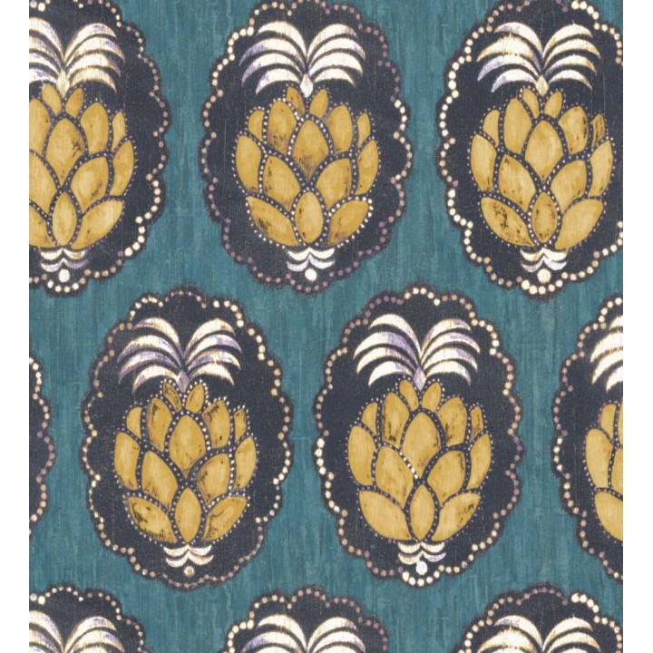 Papel pintado piñas art déco - Hawaii Fruits 126397